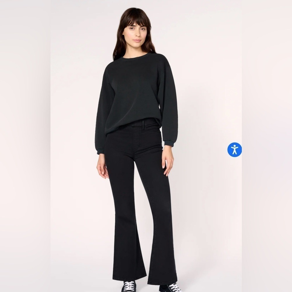 Warp + Weft Women's DBX Black Pull On Flare Jeans size 00/24/XXS